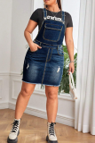 Casual Solid Color Pocket Strap Plus Size Dresses