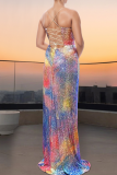 Elegant Sequins Spaghetti Strap Long Dresses