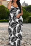 Casual Print Spaghetti Strap Long Dresses