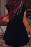 Casual Solid Color Irregular O Neck Plus Size Tops