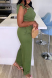 Casual Daily Solid Color Belted Spaghetti Strap Sleeveless Two Pieces