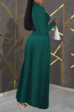 Elegant Solid Color V Neck Long Dresses