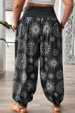 Casual Print Patchwork Plus Size