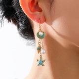 Casual Fringed Trim Pearls Decor Earrings