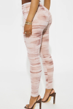 Sexy Print Skinny Mid Waist Conventional Full Print Bottoms