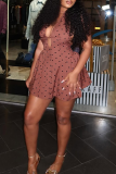 Sexy Polka Dot Backless Strap Design Halter A Line Dresses