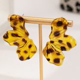 Casual Leopard Print Leaves Earrings