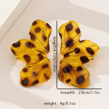Casual Leopard Print Leaves Earrings