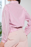 Casual Plaid Lace Zipper Zipper Collar Outerwear