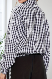 Casual Plaid Lace Zipper Zipper Collar Outerwear