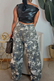 Casual The stars Ripped Mid Waist Loose Denim Jeans