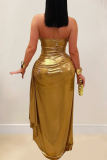 Sexy Solid Color Backless Halter Long Dresses