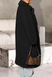 Daily Solid Color Patchwork Turndown Collar Outerwear