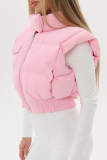 Casual Solid Color Zipper Mandarin Collar Outerwear