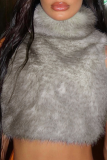 Sexy Solid Color Zipper Turtleneck Tops