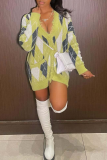 Casual Plaid Fringed Trim V Neck Outerwear