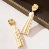 Daily Solid Color Fringed Trim Earrings