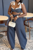 Sexy Stripe Strap Design Spaghetti Strap Sleeveless Two Pieces