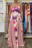 Sexy Print Contrast Spaghetti Strap Sling Dresses