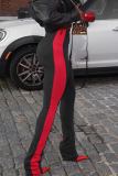 Casual Contrast Bodycon Conventional Patchwork Bottoms