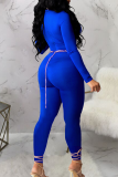 Sexy Solid Color Hollow Out O Neck Skinny Jumpsuits