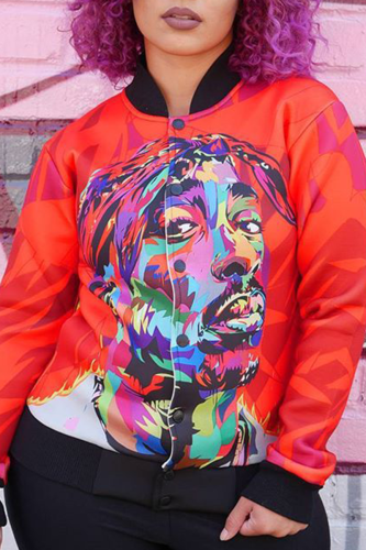 Casual portrait Buckle Mandarin Collar Outerwear