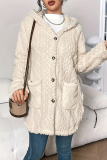 Casual Solid Color Pocket Cardigan Collar Outerwear