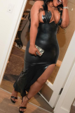 Sexy Solid Color High Slit Spaghetti Strap Long Dresses