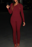 Casual Solid Color Asymmetrical Collar Long Sleeve Two Pieces