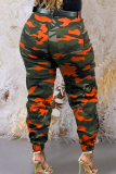 Casual Camouflage Print Pocket Regular Conventional Full Print Bottoms