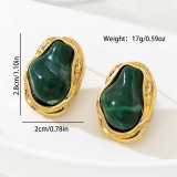 Irregular Metal Frame Earrings Retro Luxury Fashion Jewelry