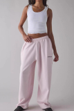 Women's Embroidered Loose Straight Leg Pants Casual Trendy Versatile Commute Sport Trousers