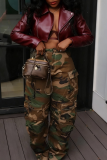 Women's Cropped Biker Jacket Edgy Street Style Zip Up Outerwear