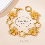 Flower Cutout Bracelet 3D Texture Fashion Decor Jewelry