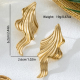 Wave Texture Earrings 3D Shape Fashion Stylish Jewelry
