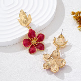 Flower Pendant Earrings 3D Texture Fashion Decor Jewelry