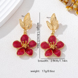 Flower Pendant Earrings 3D Texture Fashion Decor Jewelry