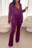 Sheer Tie Blouse Flared Pants Stylish Elegant Two-piece Set