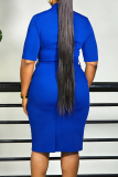 Double Breasted Blazer Dress Half Sleeve Bodycon Office Gown