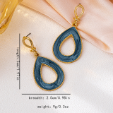 Teardrop Hollow Earrings Textured Inlay Trim Dangle Drop Jewelry