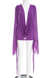 Sexy Hot Club Nightclub Solid Color V Neck Dresses