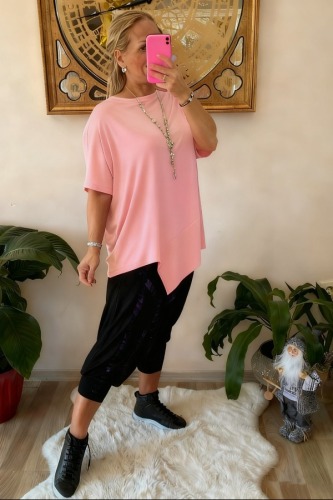 Plus Size Casual Patchwork O Neck T-Shirts