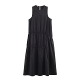 Casual Daily Solid Color O Neck A Line Dresses