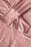 Casual Solid Color V Neck Long Sleeve Two Pieces