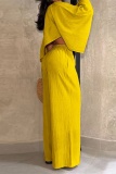 Casual Solid Color O Neck Half Sleeve Two Pieces