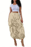 Street Solid Color Draw String Patchwork Regular High Waist Conventional Solid Color Bottoms
