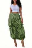 Street Solid Color Draw String Patchwork Regular High Waist Conventional Solid Color Bottoms