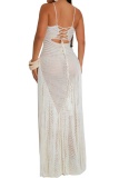 Sexy Bohemian Solid Color Hollow Out Swimwears Cover Up
