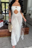 Sexy Bohemian Solid Color Hollow Out Swimwears Cover Up