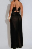 Sexy Bohemian Solid Color Hollow Out Swimwears Cover Up